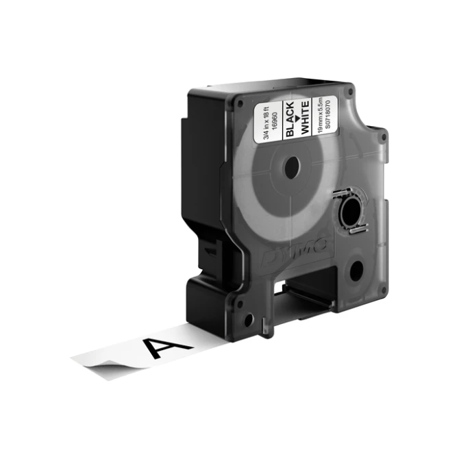Labeltape Dymo LabelManager D1 polyester 19mmx5,5m zwart op wit