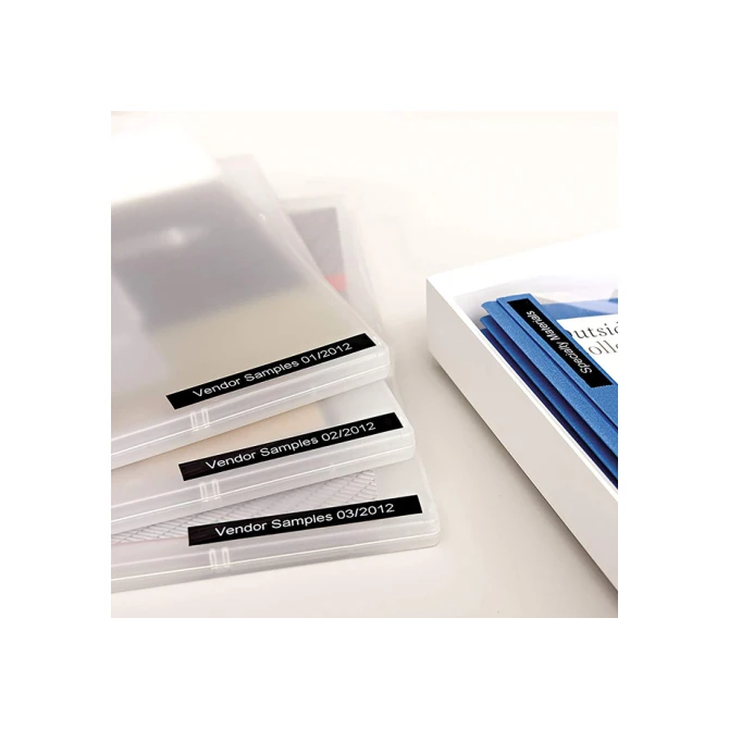 Labeltape Dymo LabelManager D1 polyester 24mm wit op zwart