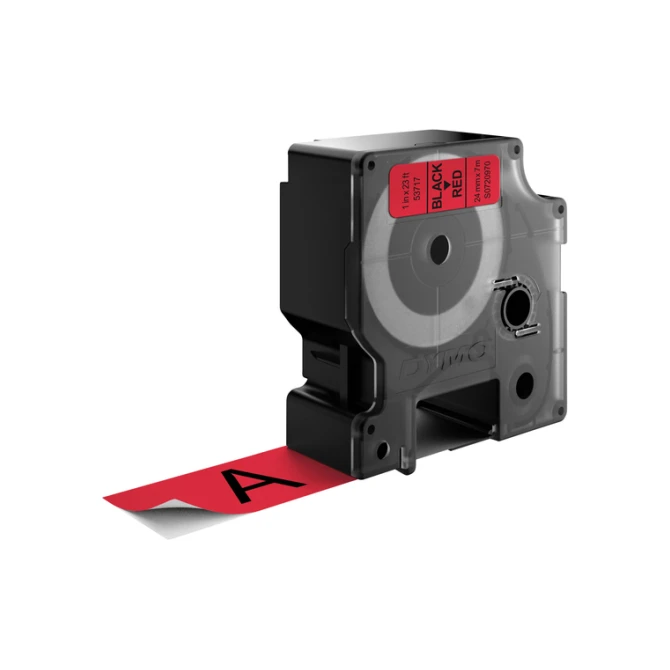 Labeltape Dymo LabelManager D1 polyester 24mm zwart op rood