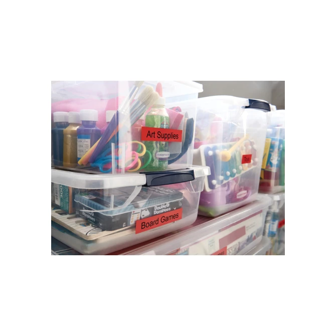 Labeltape Dymo LabelManager D1 polyester 24mm zwart op rood