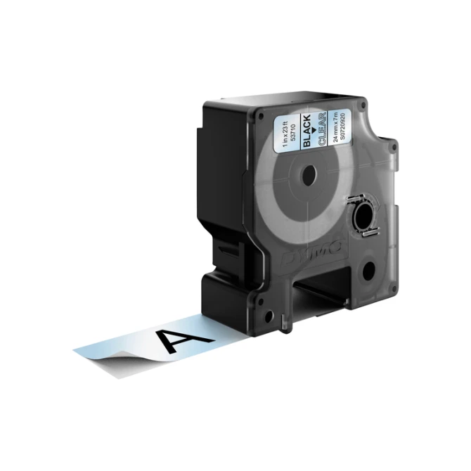 Labeltape Dymo LabelManager D1 polyester 24mm zwart op transparant