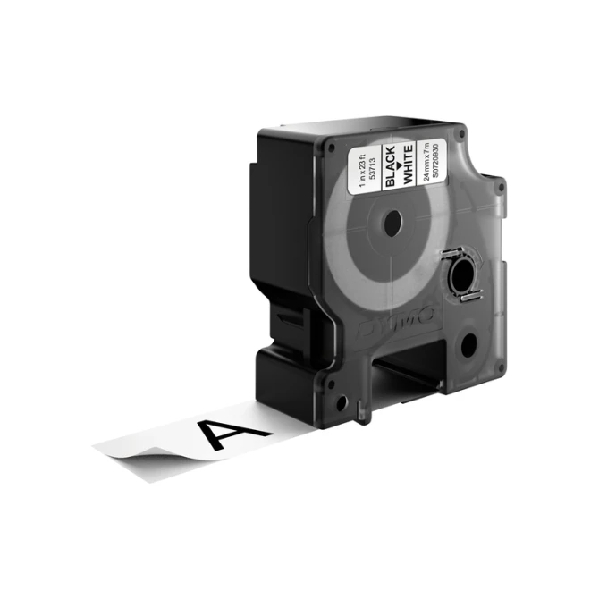 Labeltape Dymo LabelManager D1 polyester 24mm zwart op wit