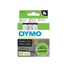 Labeltape Dymo LabelManager D1 polyester 6mm zwart op transparant