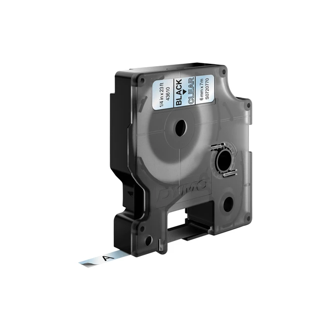 Labeltape Dymo LabelManager D1 polyester 6mm zwart op transparant
