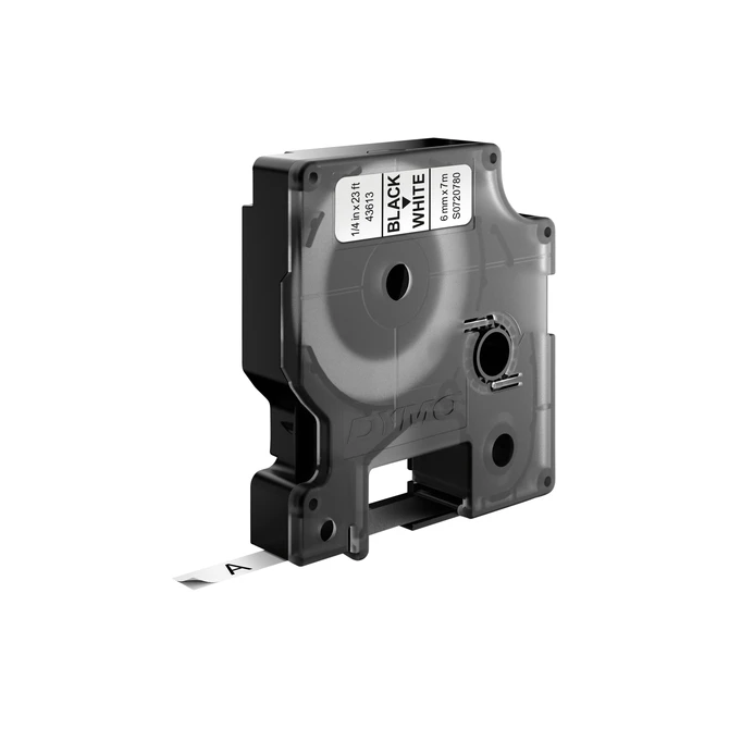 Labeltape Dymo LabelManager D1 polyester 6mm zwart op wit