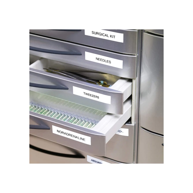 Labeltape Dymo LabelManager D1 polyester 6mm zwart op wit