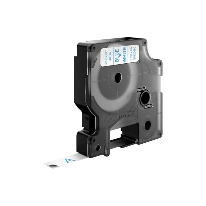 Labeltape Dymo LabelManager D1 polyester 9mm blauw op wit