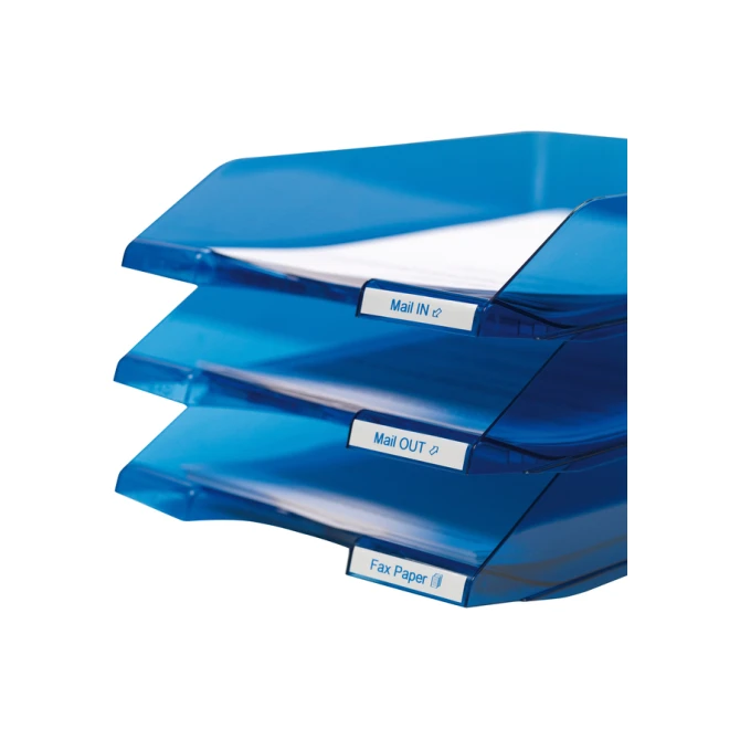 Labeltape Dymo LabelManager D1 polyester 9mm blauw op wit