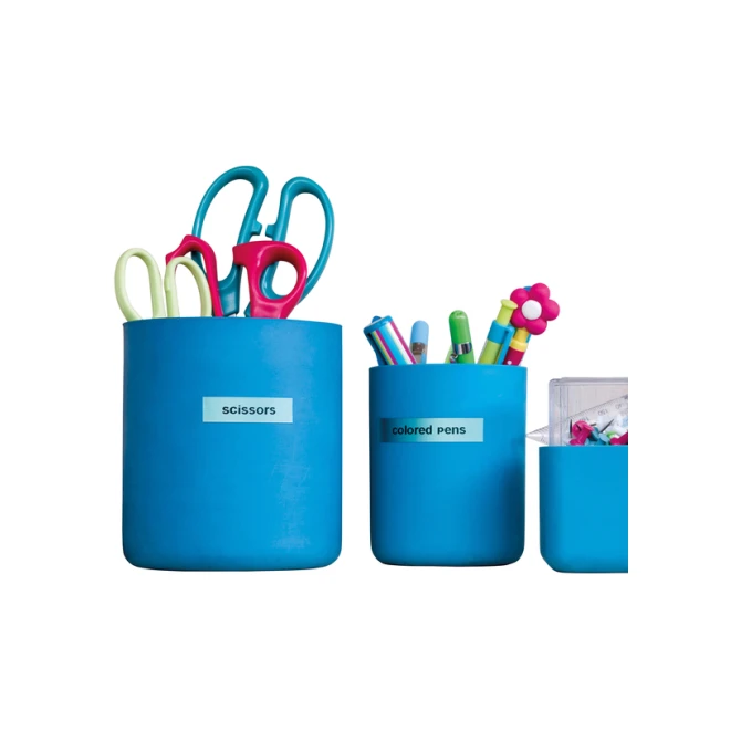 Labeltape Dymo LabelManager D1 polyester 9mm zwart op blauw