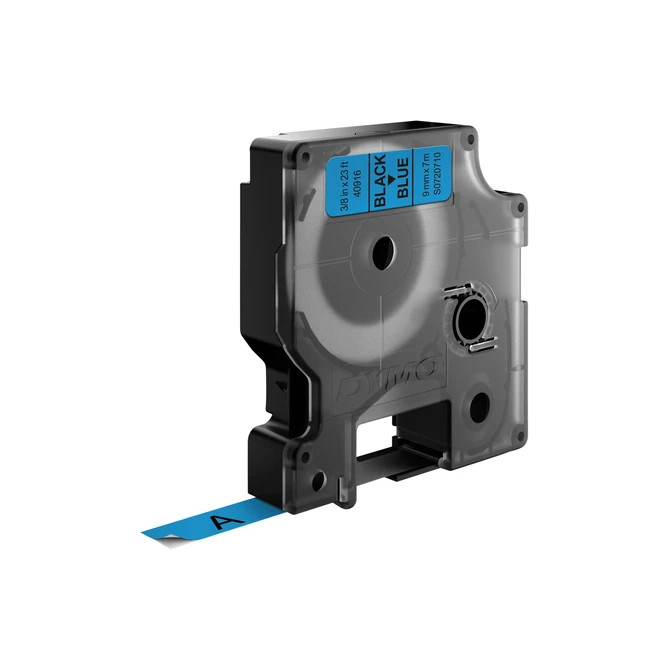 Labeltape Dymo LabelManager D1 polyester 9mm zwart op blauw
