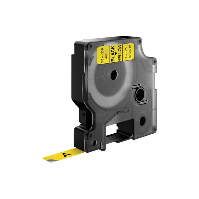 Labeltape Dymo LabelManager D1 polyester 9mm zwart op geel