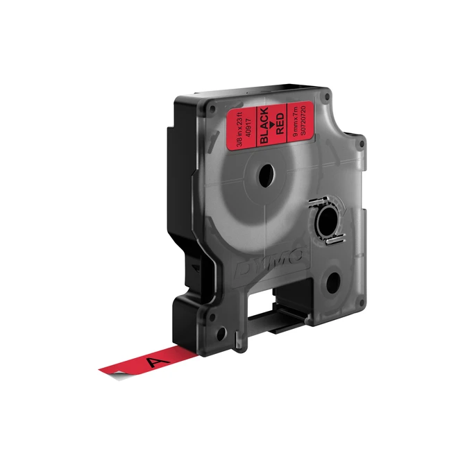 Labeltape Dymo LabelManager D1 polyester 9mm zwart op rood