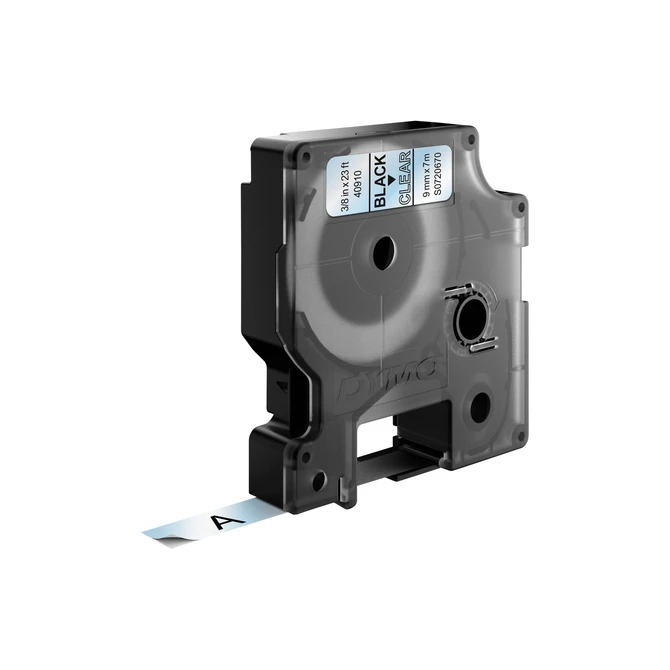 Labeltape Dymo LabelManager D1 polyester 9mm zwart op transparant