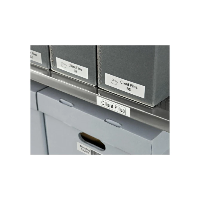 Labeltape Dymo LabelManager D1 polyester 9mm zwart op wit 10 stuks