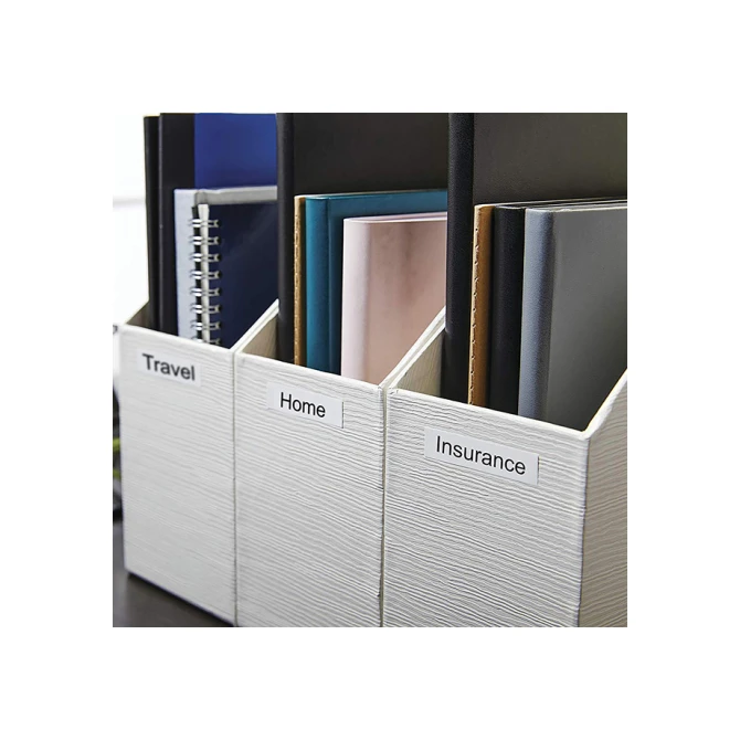 Labeltape Dymo LabelManager D1 polyester 9mm zwart op wit 10 stuks