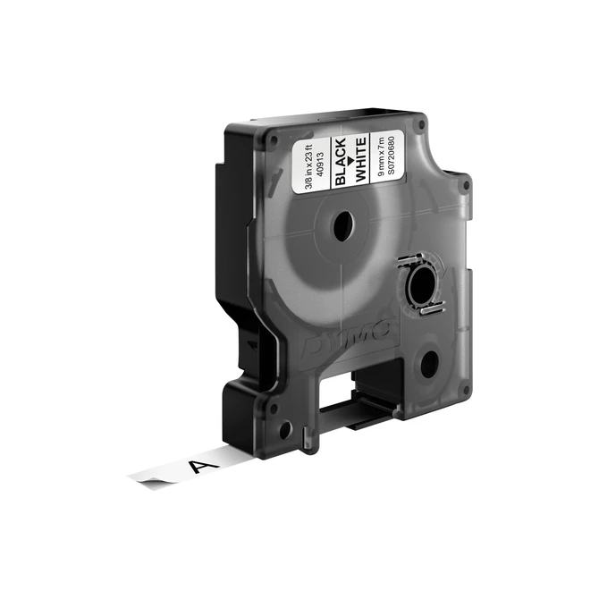 Labeltape Dymo LabelManager D1 polyester 9mm zwart op wit