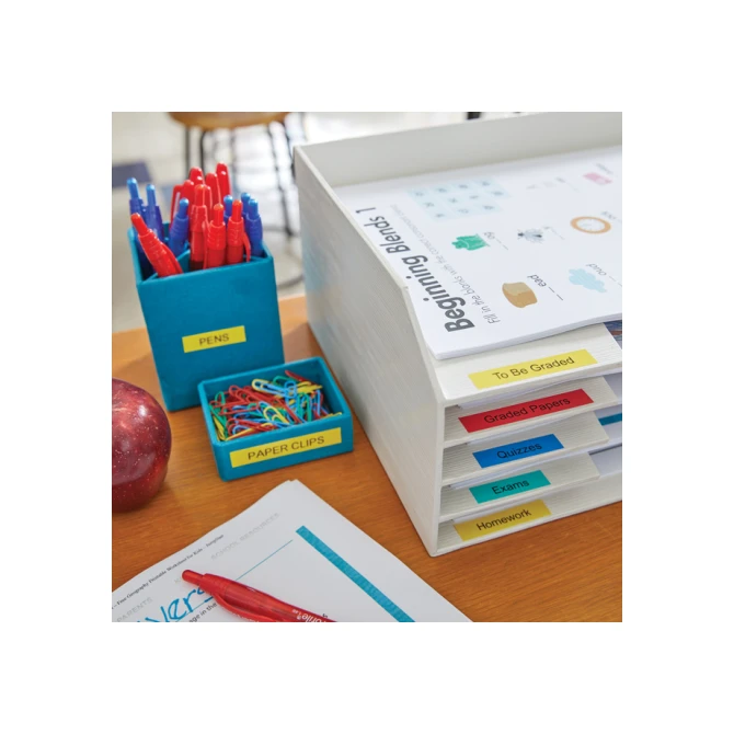 Labeltape Dymo LetraTag plastic 12mm zwart op rood
