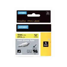 Labeltape Dymo Rhino industrieel krimpkous 19mm zwart op geel