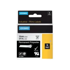 Labeltape Dymo Rhino industrieel polyester 19mm zwart op wit