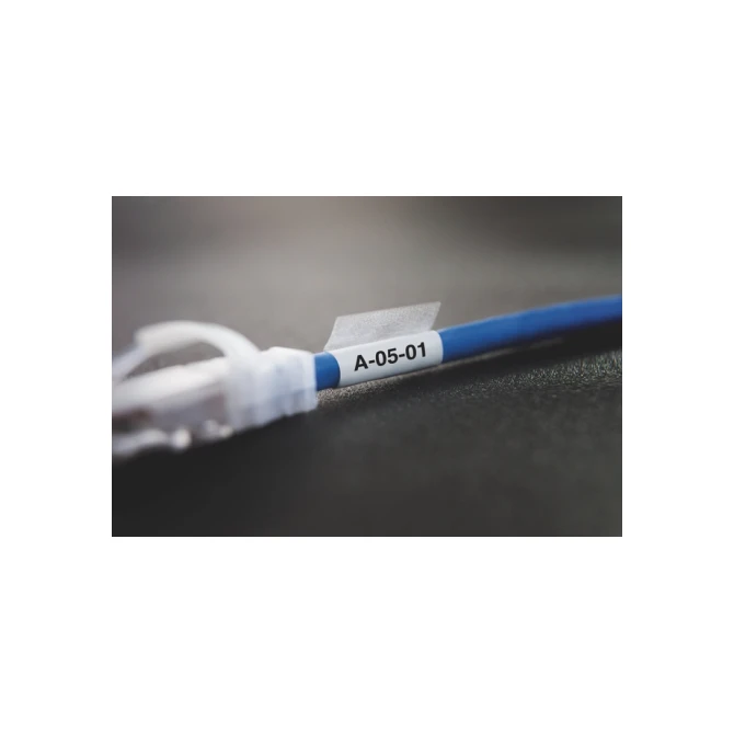 Labeltape Dymo XTL kabelwikkel 21mm zwart op wit