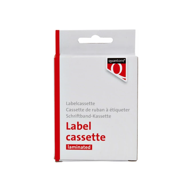 Labeltape Quantore TZe-251 24mmx8m zwart op wit