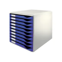 Ladenblok Leitz A4 10 laden blauw/wit