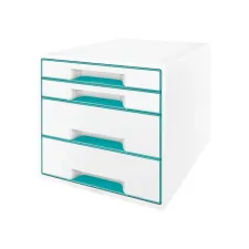 Ladenblok Leitz WOW 4 laden wit/ijsblauw Ladenblok Leitz WOW 4 laden wit/ijsblauw