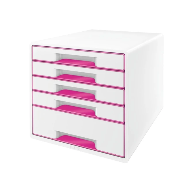 Ladenblok Leitz WOW 5 laden wit/roze