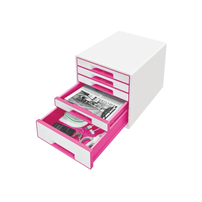 Ladenblok Leitz WOW 5 laden wit/roze