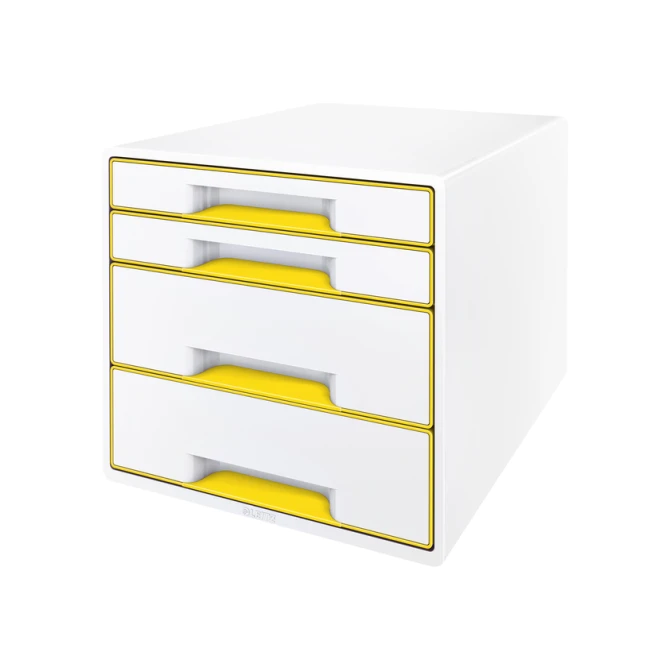 Ladenblok Leitz WOW CUBE 4 laden wit/geel