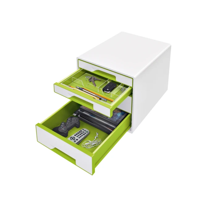 Ladenblok Leitz WOW CUBE 4 laden wit/groen