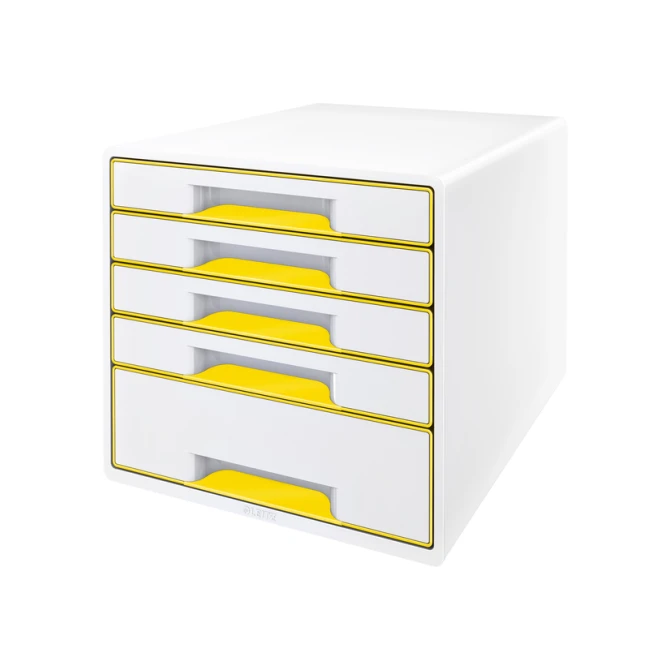 Ladenblok Leitz WOW CUBE 5 laden wit/geel