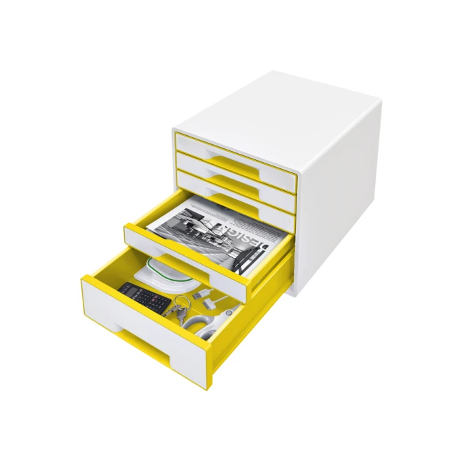 Ladenblok Leitz WOW CUBE 5 laden wit/geel