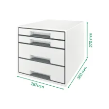 Ladenblok Leitz WOW CUBE A4 maxi 4 laden wit/grijs Ladenblok Leitz WOW CUBE A4 maxi 4 laden wit/grijs
