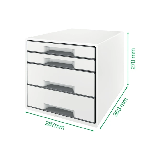 Ladenblok Leitz WOW CUBE A4 maxi 4 laden wit/grijs