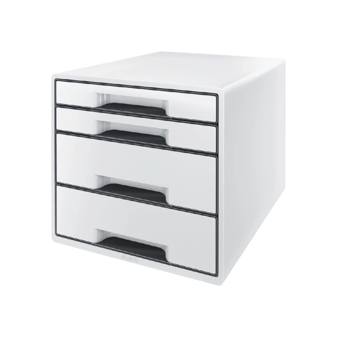 Ladenblok Leitz Wow CUBE A4 maxi 4 laden wit/zwart
