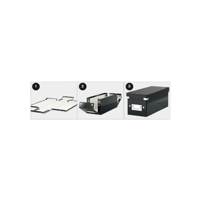Ladenkast Leitz Click & Store WOW 3 laden gerecycled karton zwart