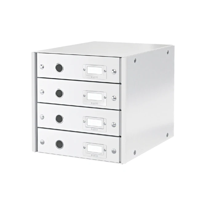 Ladenkast Leitz WOW Click & Store 4 laden gerecycled karton wit