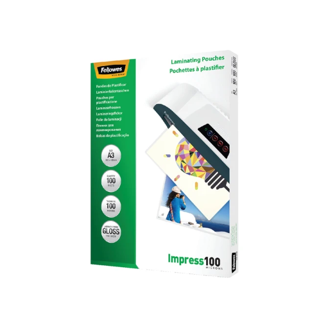Lamineerhoes Fellowes A3 2x100micron glans 100 stuks