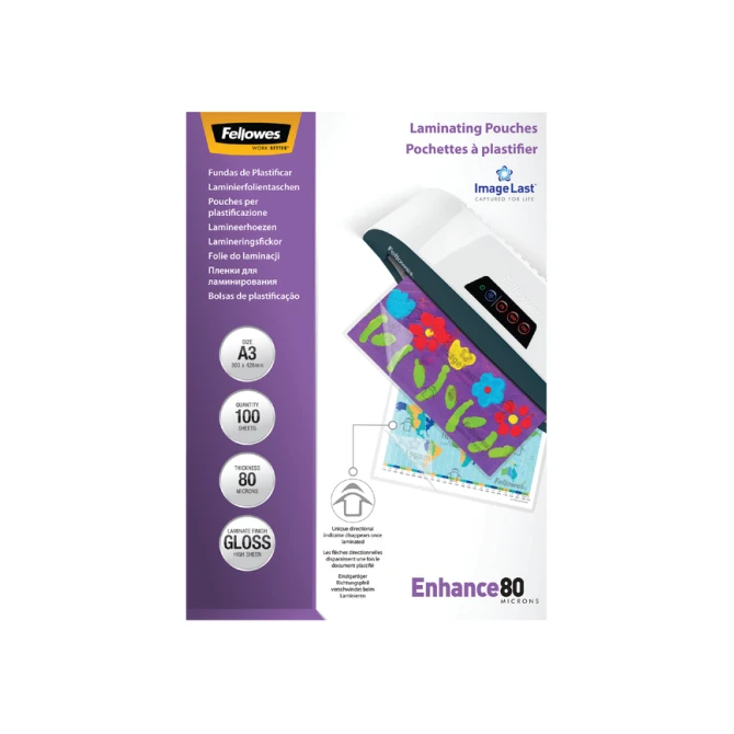 Lamineerhoes Fellowes A3 2x80micron glans 100 stuks