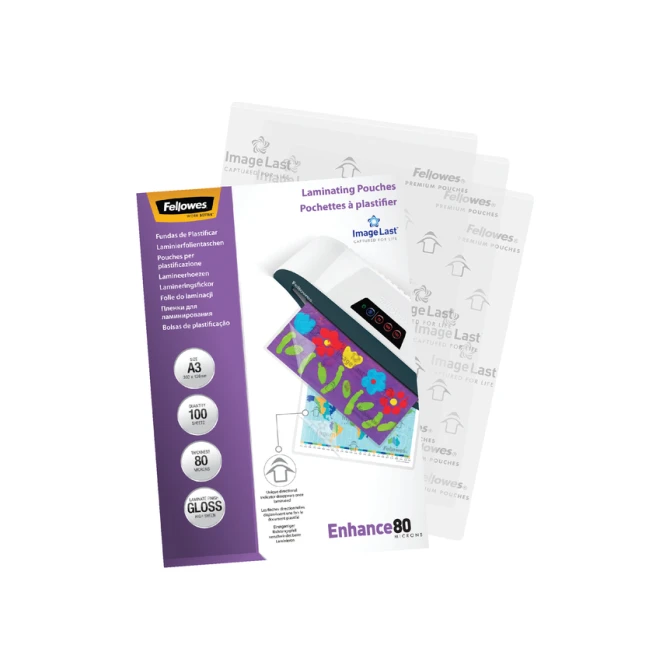 Lamineerhoes Fellowes A3 2x80micron glans 100 stuks