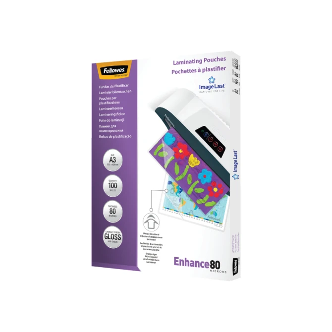 Lamineerhoes Fellowes A3 2x80micron glans 100 stuks
