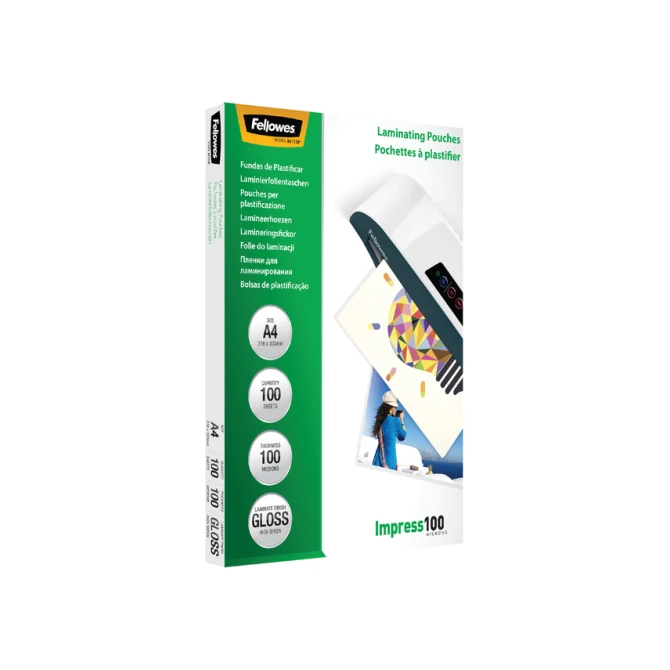 Lamineerhoes Fellowes A4 2x100micron glans 100 stuks
