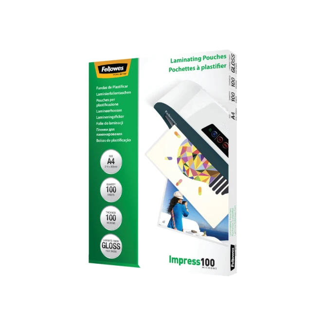 Lamineerhoes Fellowes A4 2x100micron glans 100 stuks