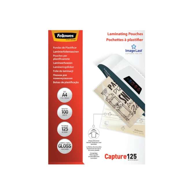 Lamineerhoes Fellowes A4 2x125micron glans 100 stuks