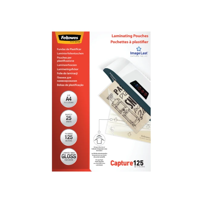 Lamineerhoes Fellowes A4 2x125micron glans 25 stuks