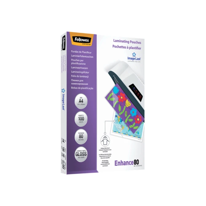 Lamineerhoes Fellowes A4 2x80micron glans 100 stuks