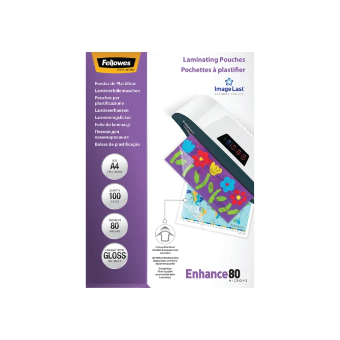 Lamineerhoes Fellowes A4 2x80micron glans 100 stuks