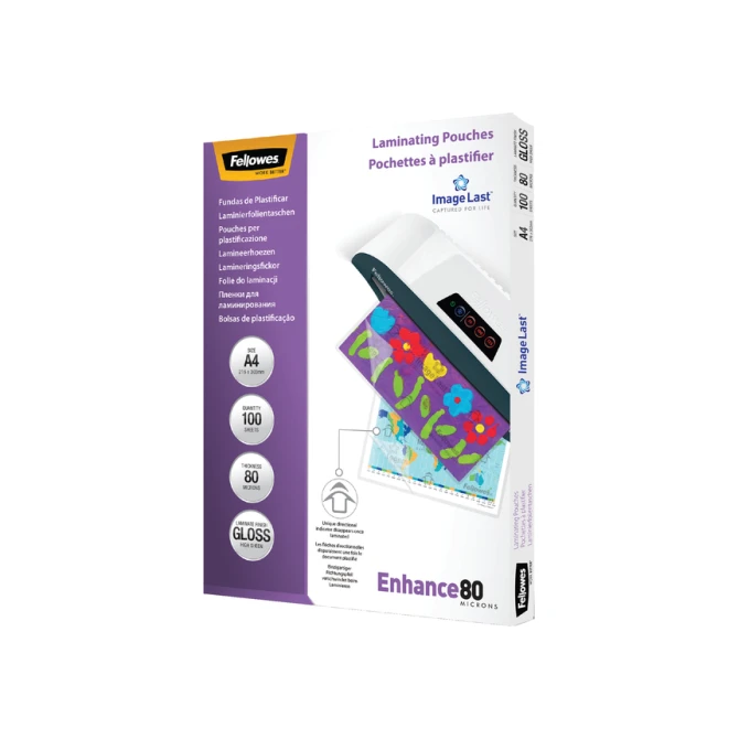 Lamineerhoes Fellowes A4 2x80micron glans 100 stuks