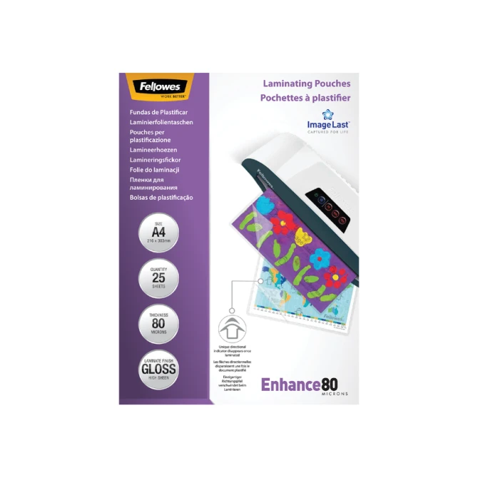 Lamineerhoes Fellowes A4 2x80micron glans 25 stuks